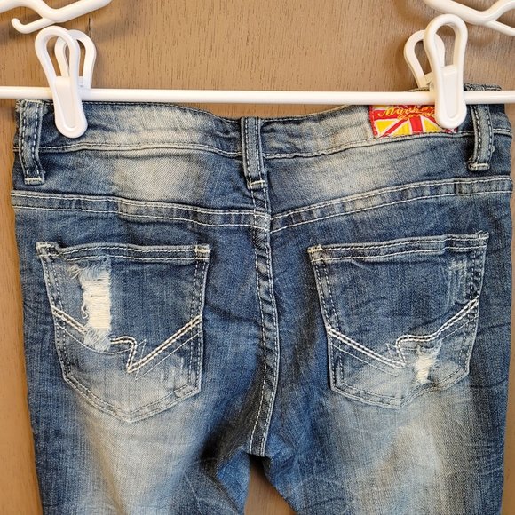 Machine Jeans Sz 25 Distressed Skinny - Picture 3 of 10